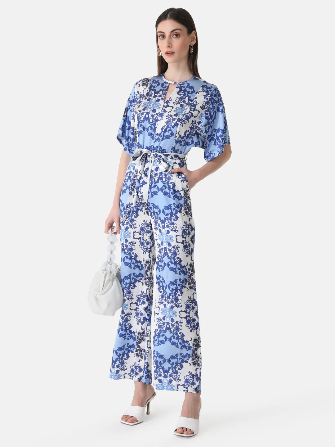 Printed Drop Shoulder Jumpsuit