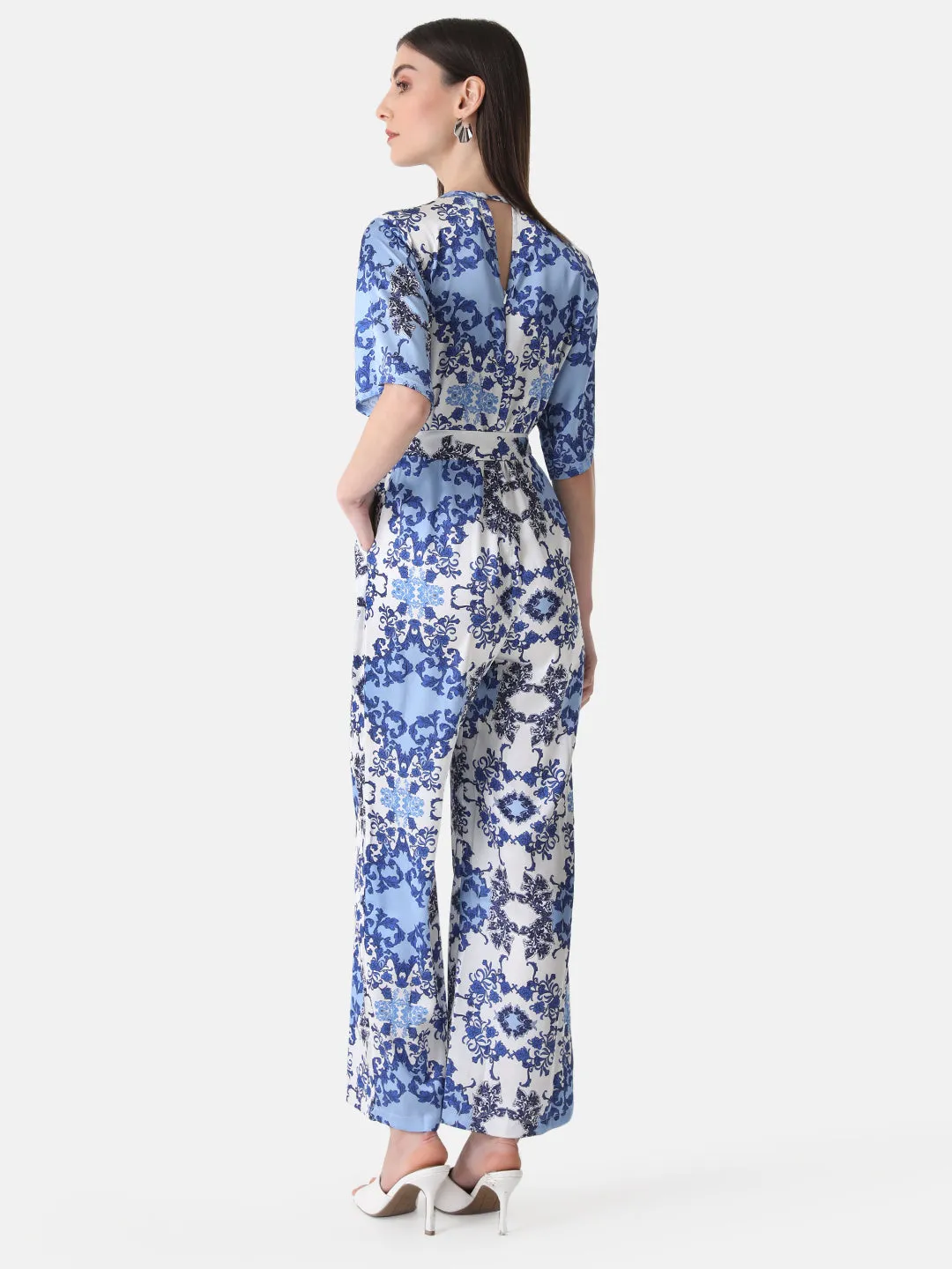 Printed Drop Shoulder Jumpsuit