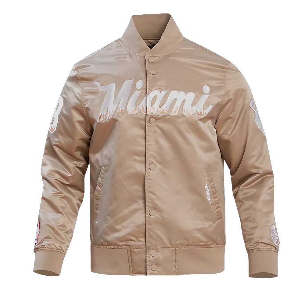 Pro Standard Miami HEAT Taupe Satin Jacket