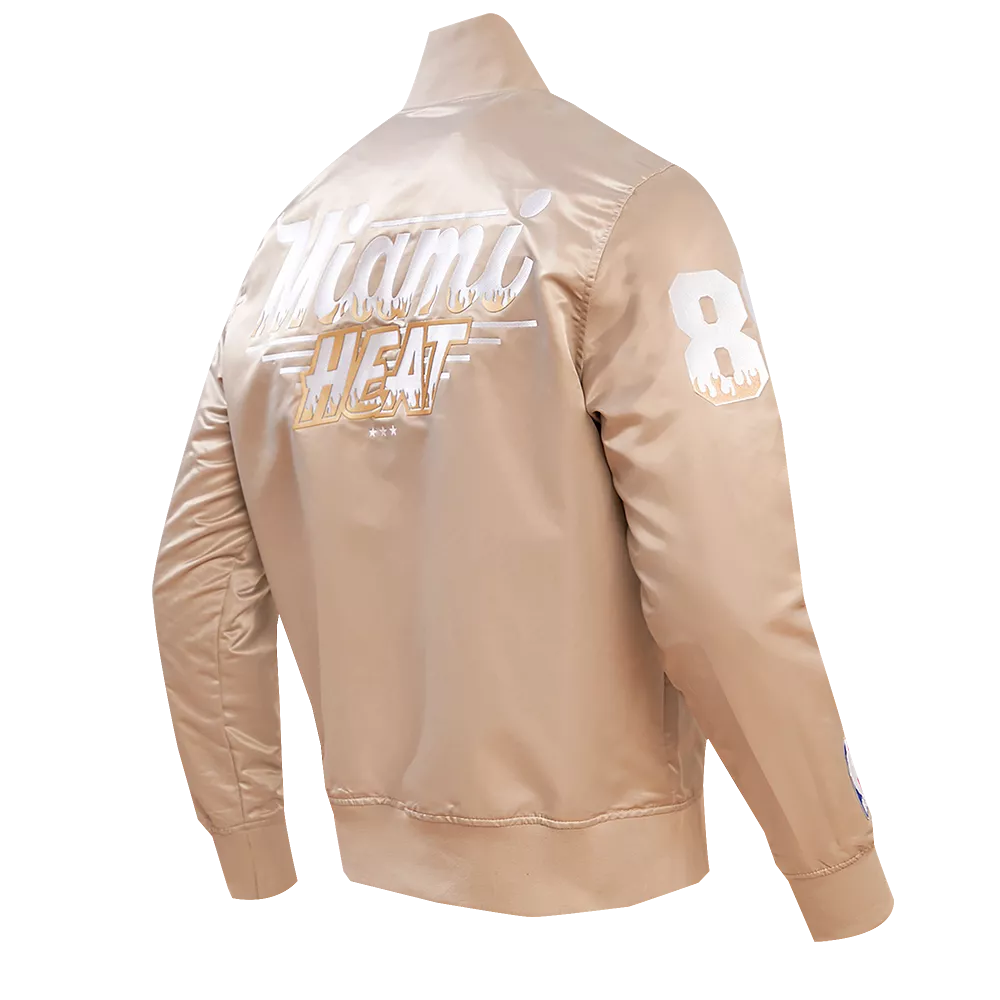 Pro Standard Miami HEAT Taupe Satin Jacket