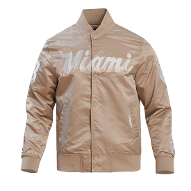 Pro Standard Miami HEAT Taupe Satin Jacket