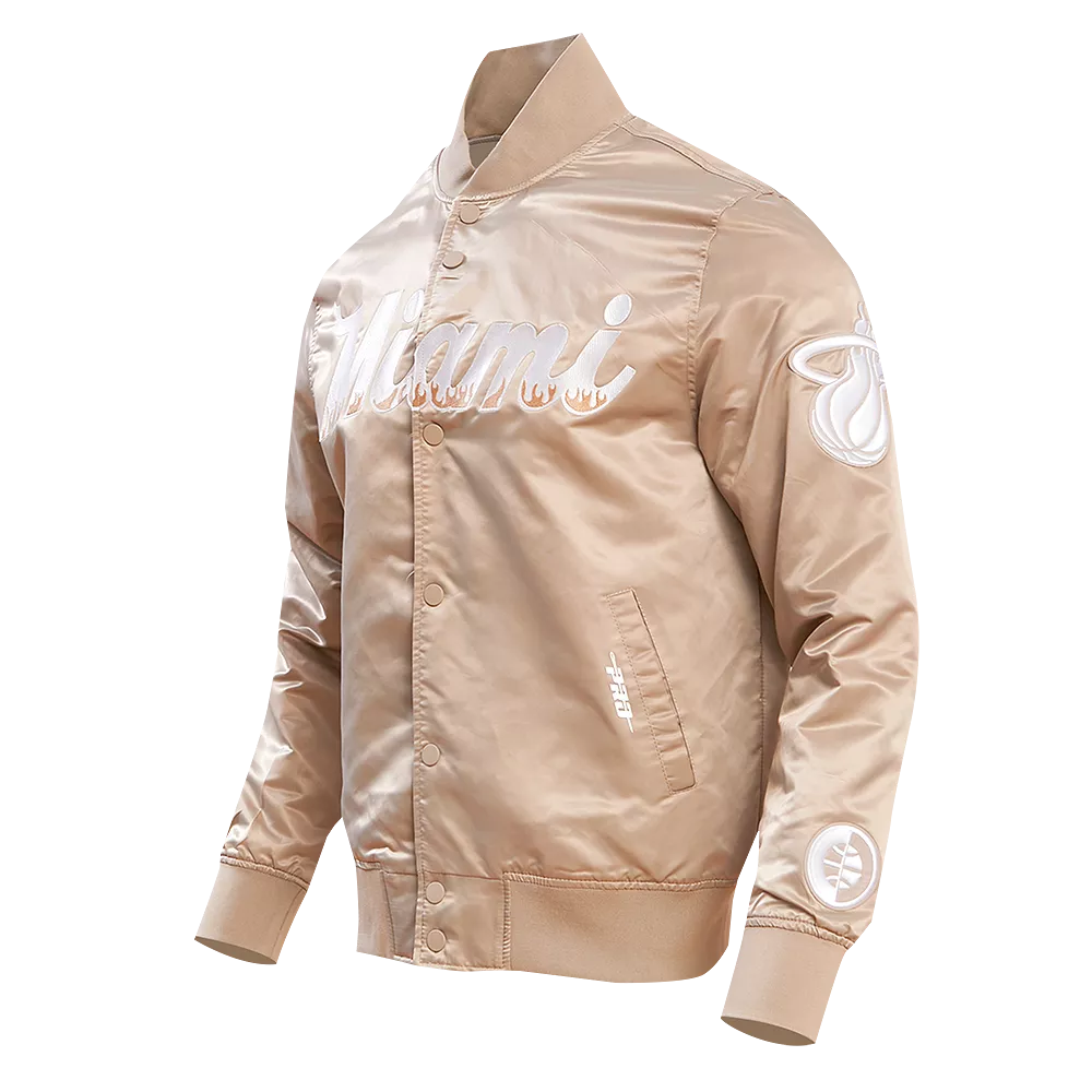 Pro Standard Miami HEAT Taupe Satin Jacket