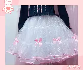 Rabbit bowknot underskirt panier drawer mesh tutu skirt