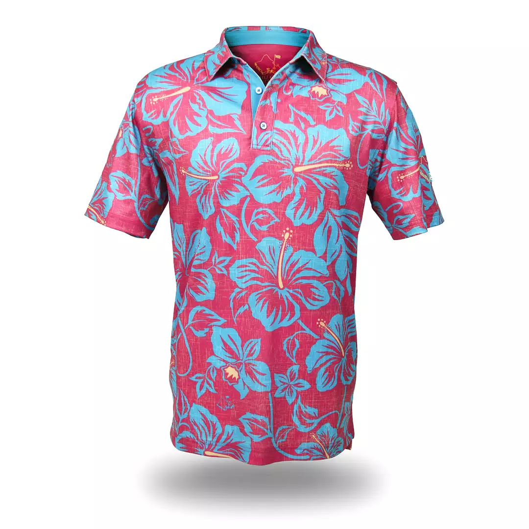 Raspberry Bloom - OGA Men's Polo -  Raspberry Blue