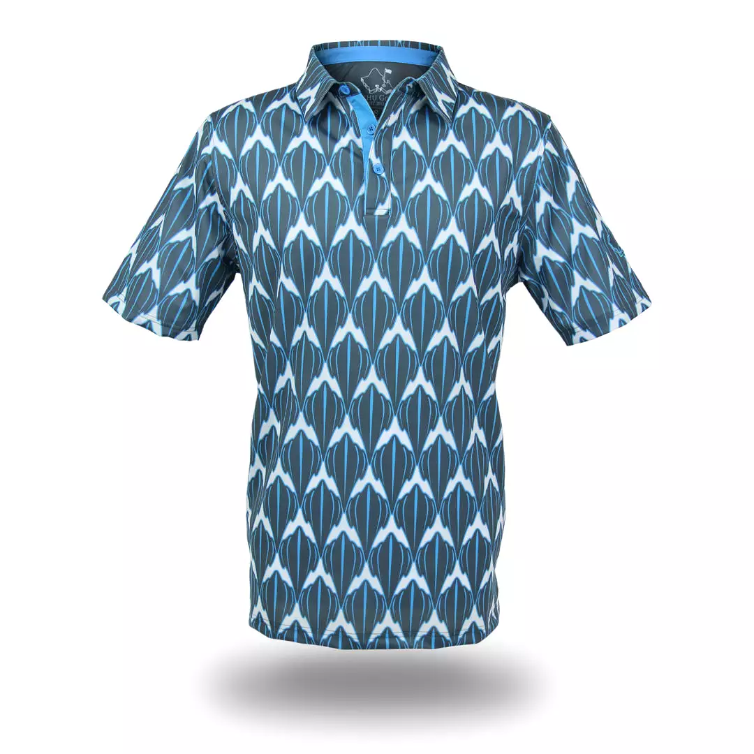 Shark Steel Turq - OGA Men's Polo - Steel Gray