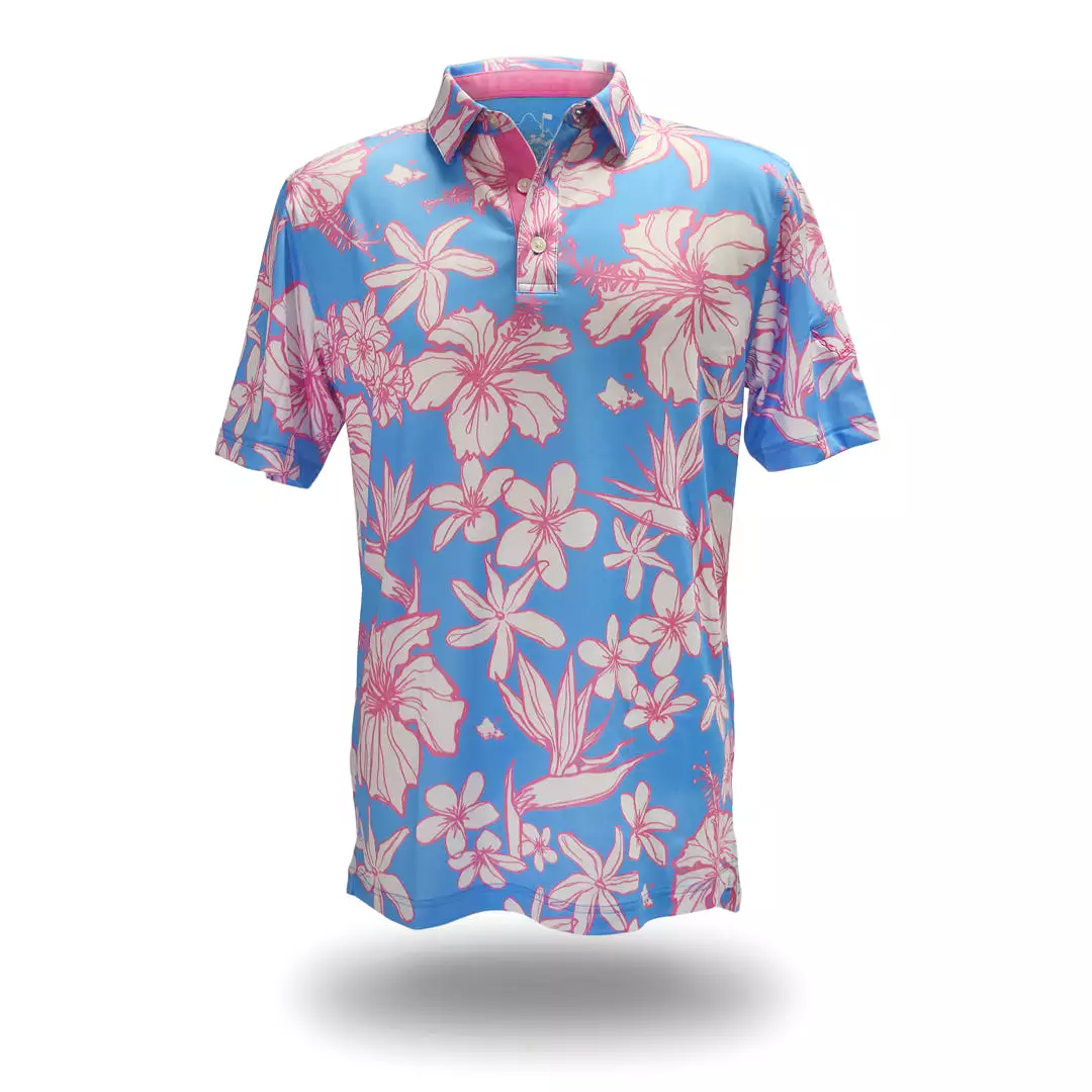 Sketchy Flora - OGA Men's Polo - Cotton Candy