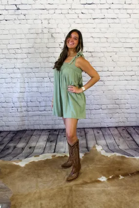 Smocked Romper Sage