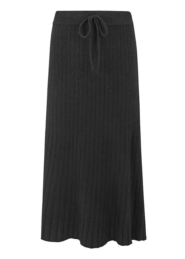 Soft Rebels Mary Midi Skirt Knit SR522-200 Nederdel - Black