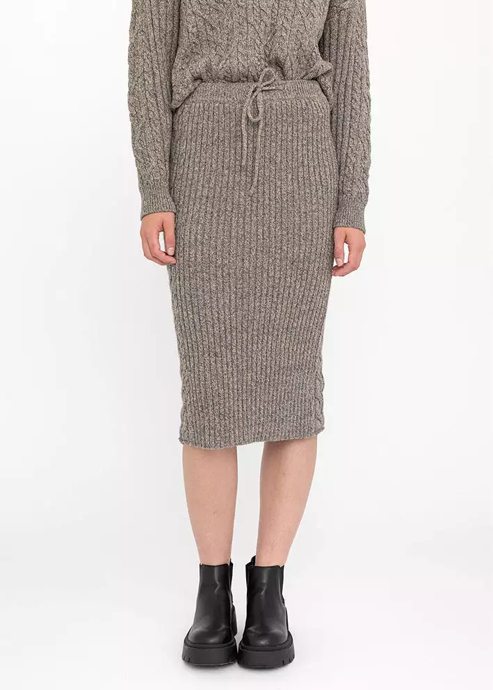 Soft Rebels Vera skirt Knit SR522-213 Nederdel - Sandshell Melange