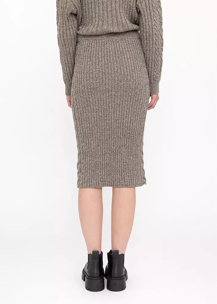 Soft Rebels Vera skirt Knit SR522-213 Nederdel - Sandshell Melange