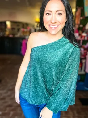 Sparkly One Shoulder Top