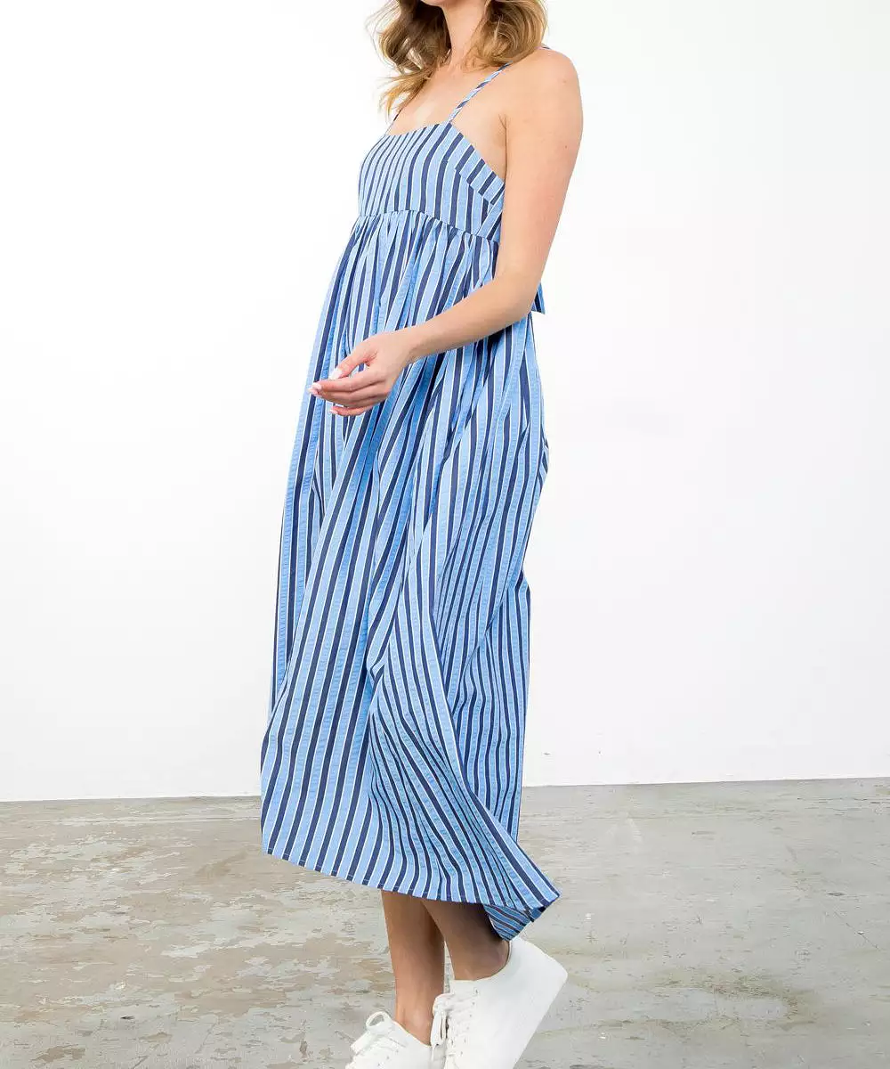 Stripe Midi Dress - Blue