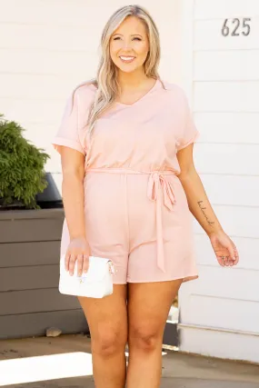 Stunning Summer Nights Romper, Blush