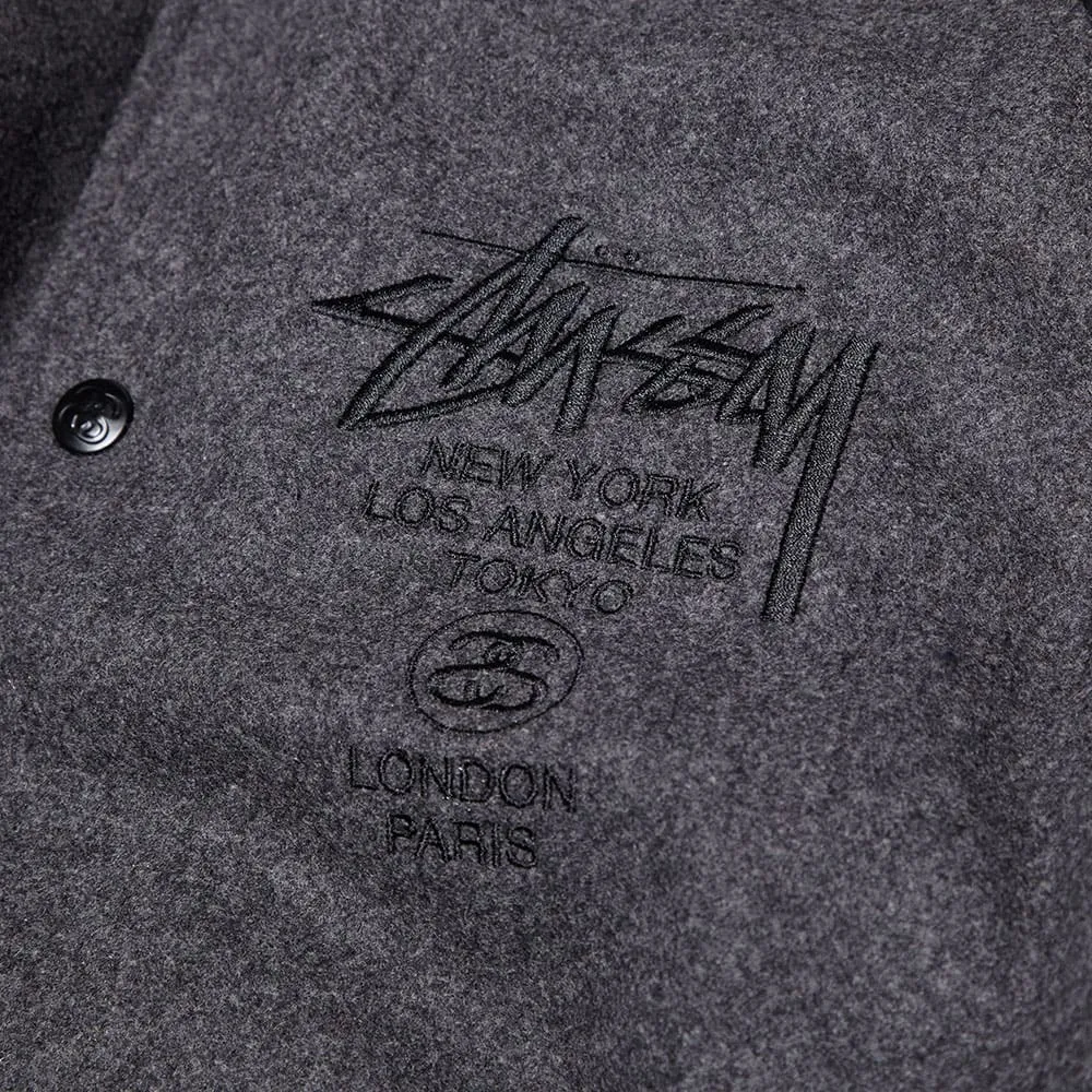 Stussy World Tour Wool JacketCharcoal Heather