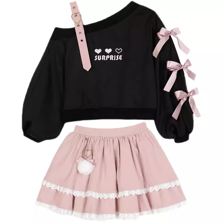 Surprise girly set top + skirt