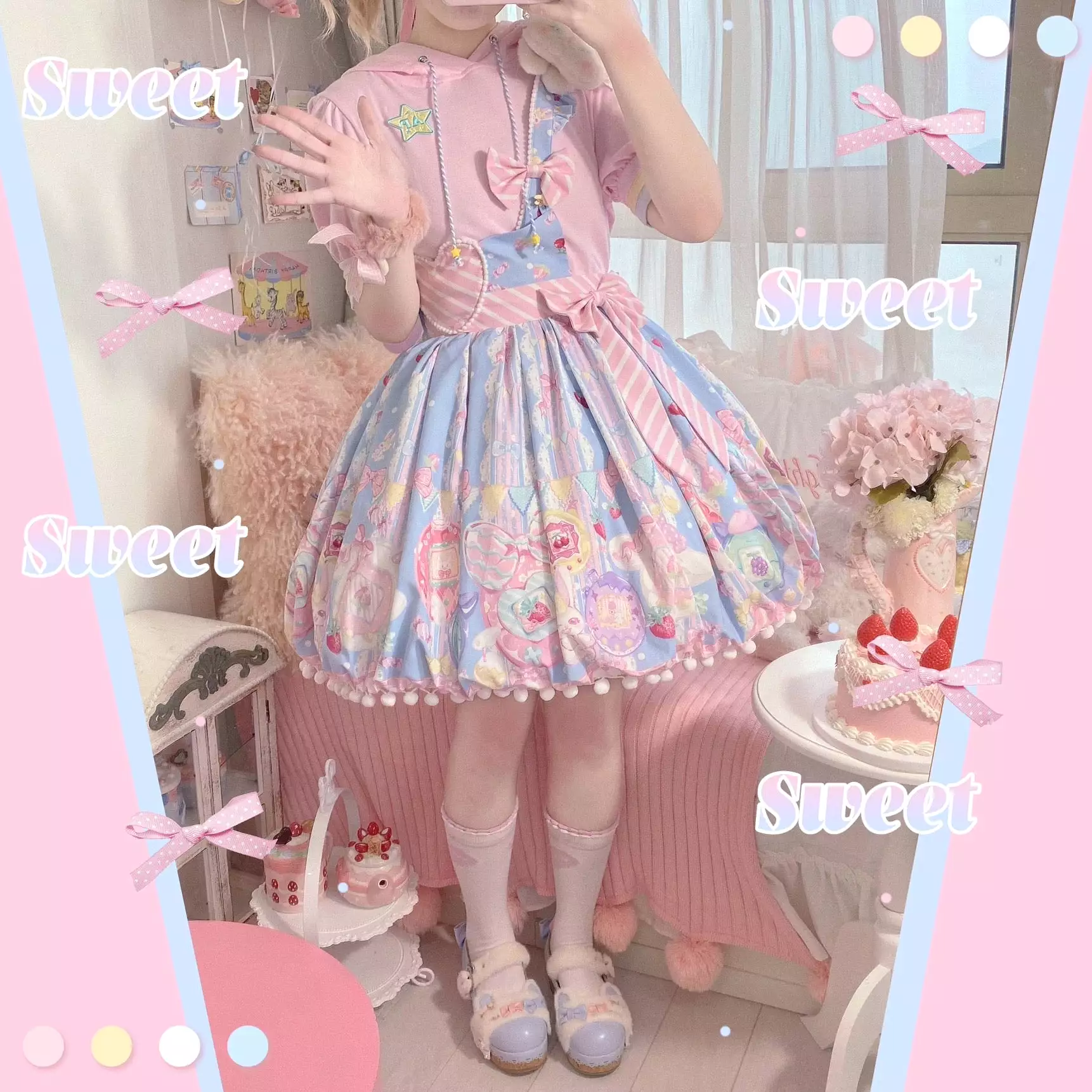 Sweet heart cutie Lolita SK skirt