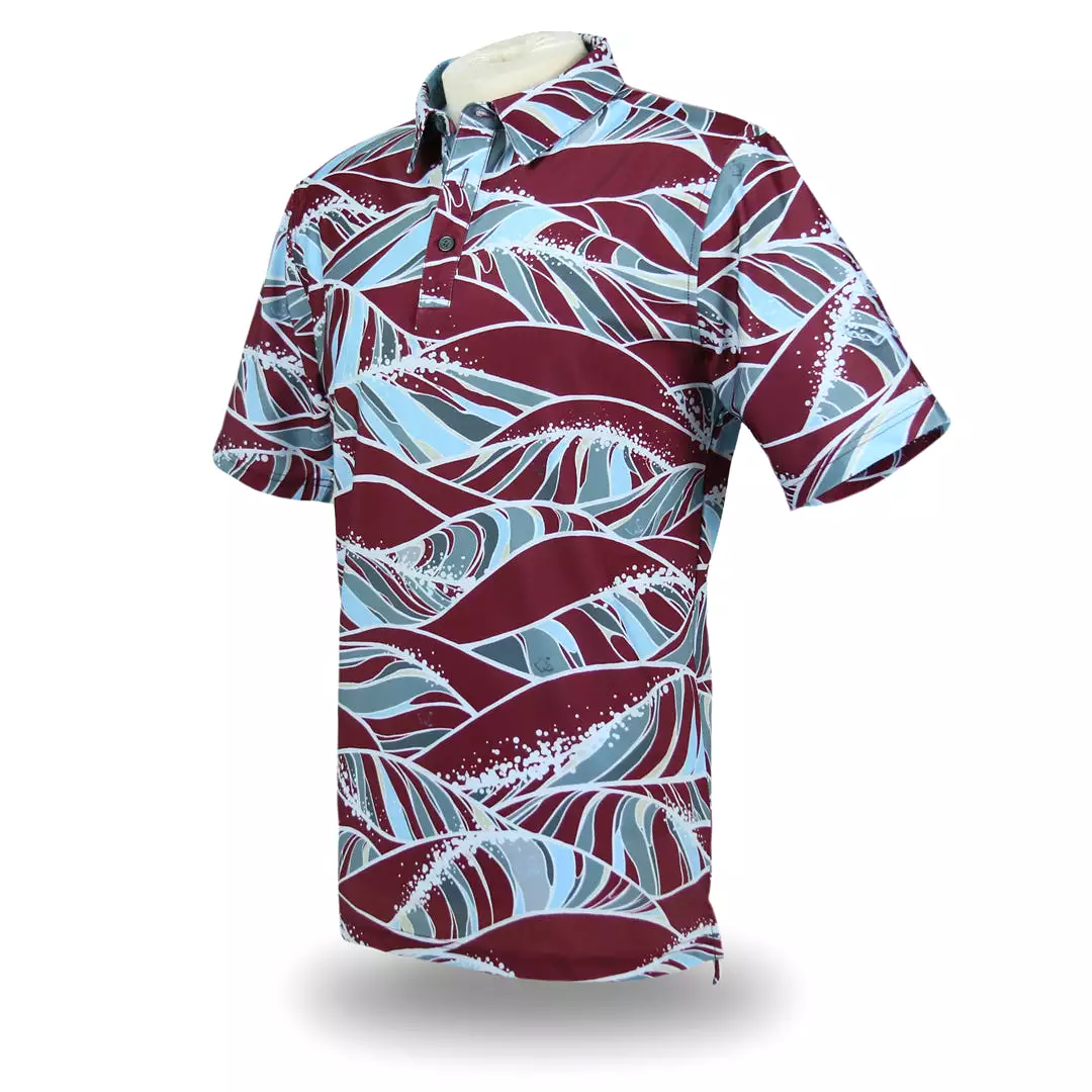 Swell Crimson Camo - OGA Men's Polo - Crimson