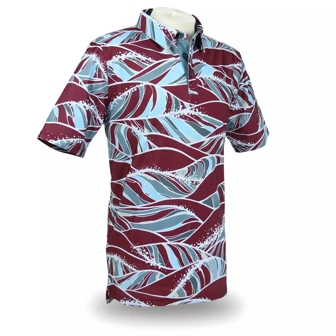 Swell Crimson Camo - OGA Men's Polo - Crimson