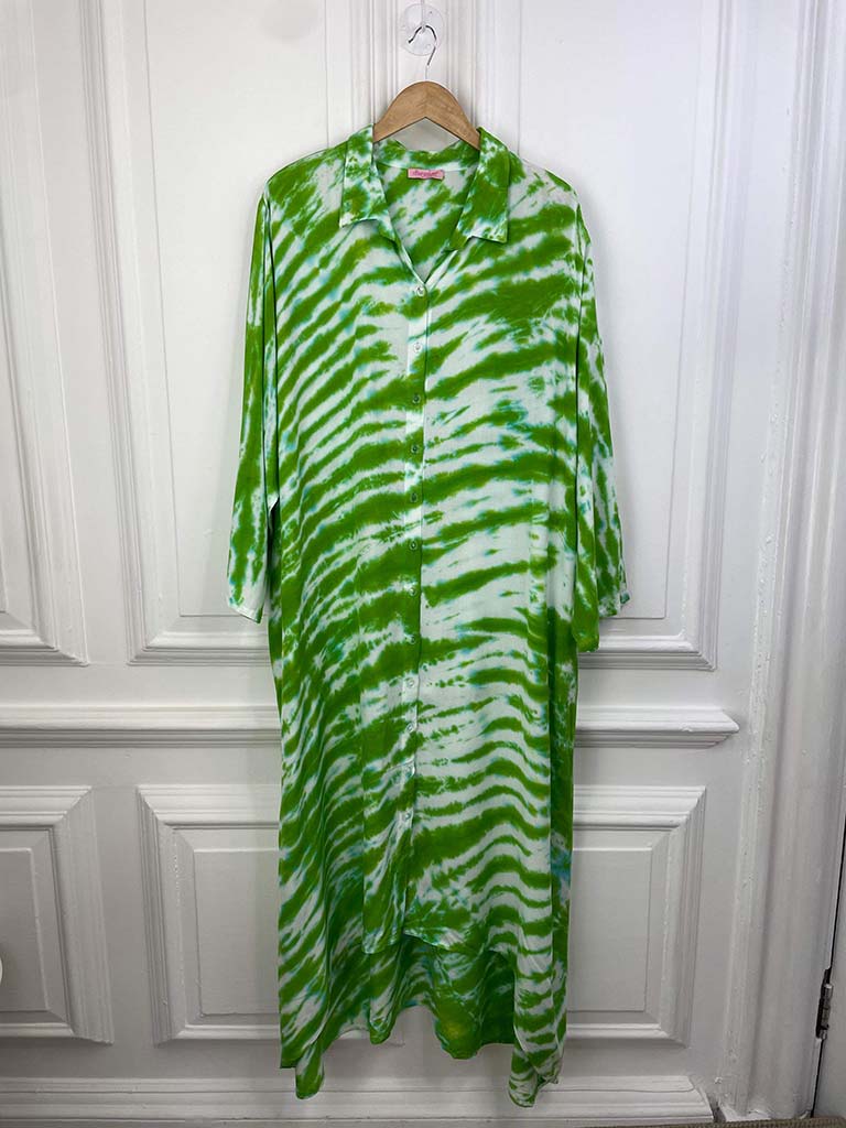 Tie Dye Shirt Dress - Apple