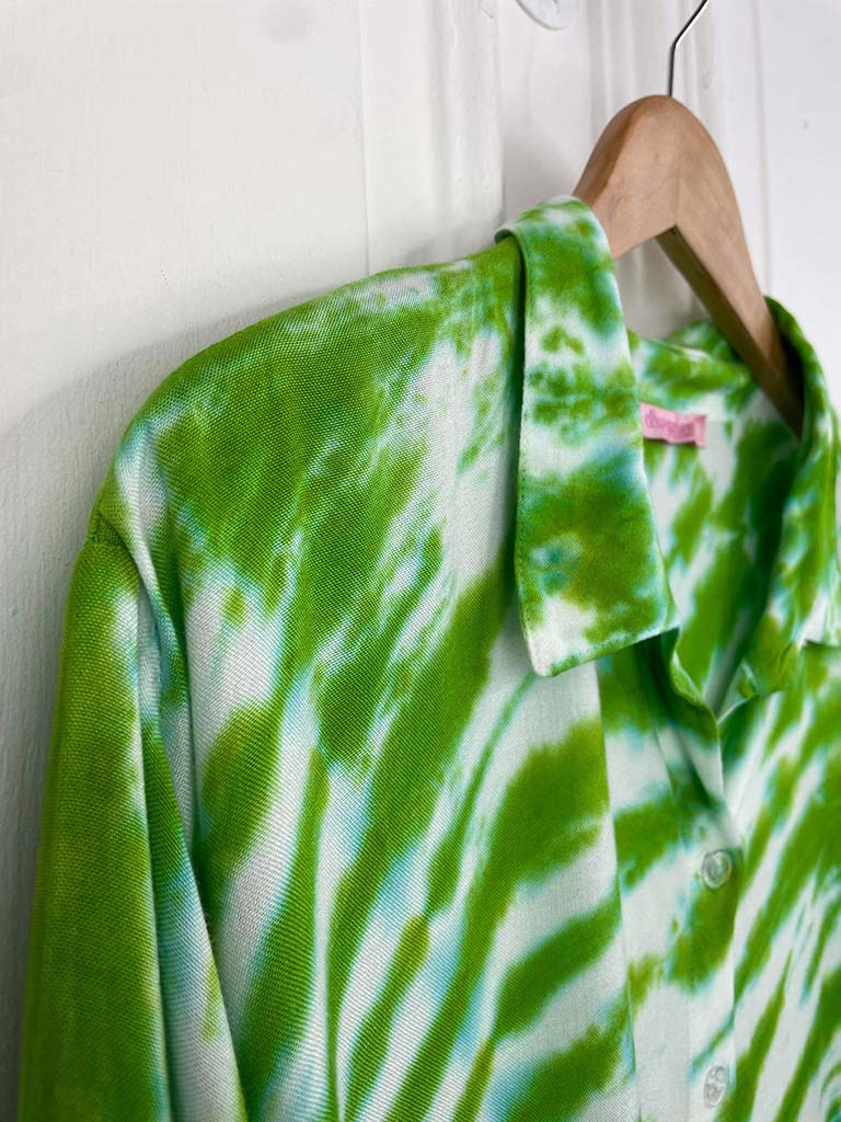 Tie Dye Shirt Dress - Apple