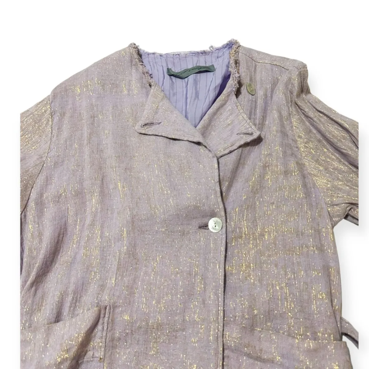 Trench Coat in Lilac Metallic,