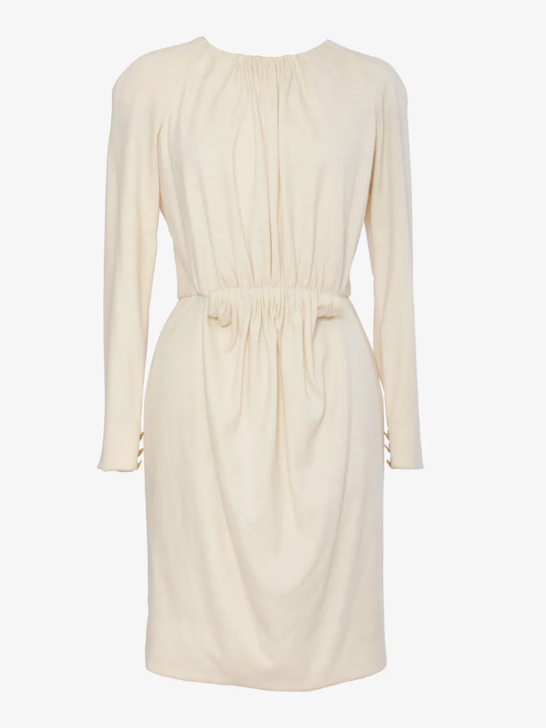 Vintage midi dress in white wool