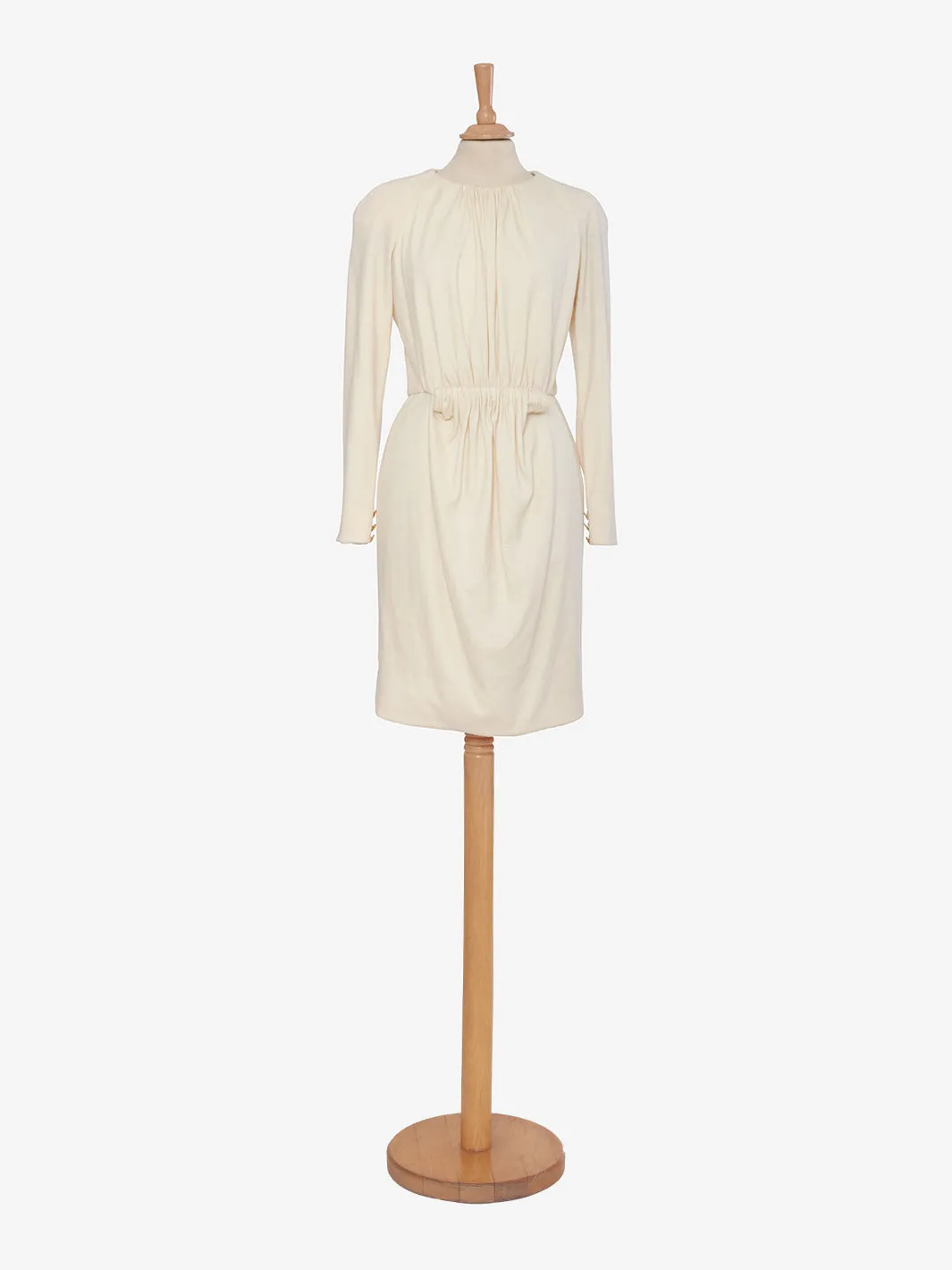 Vintage midi dress in white wool