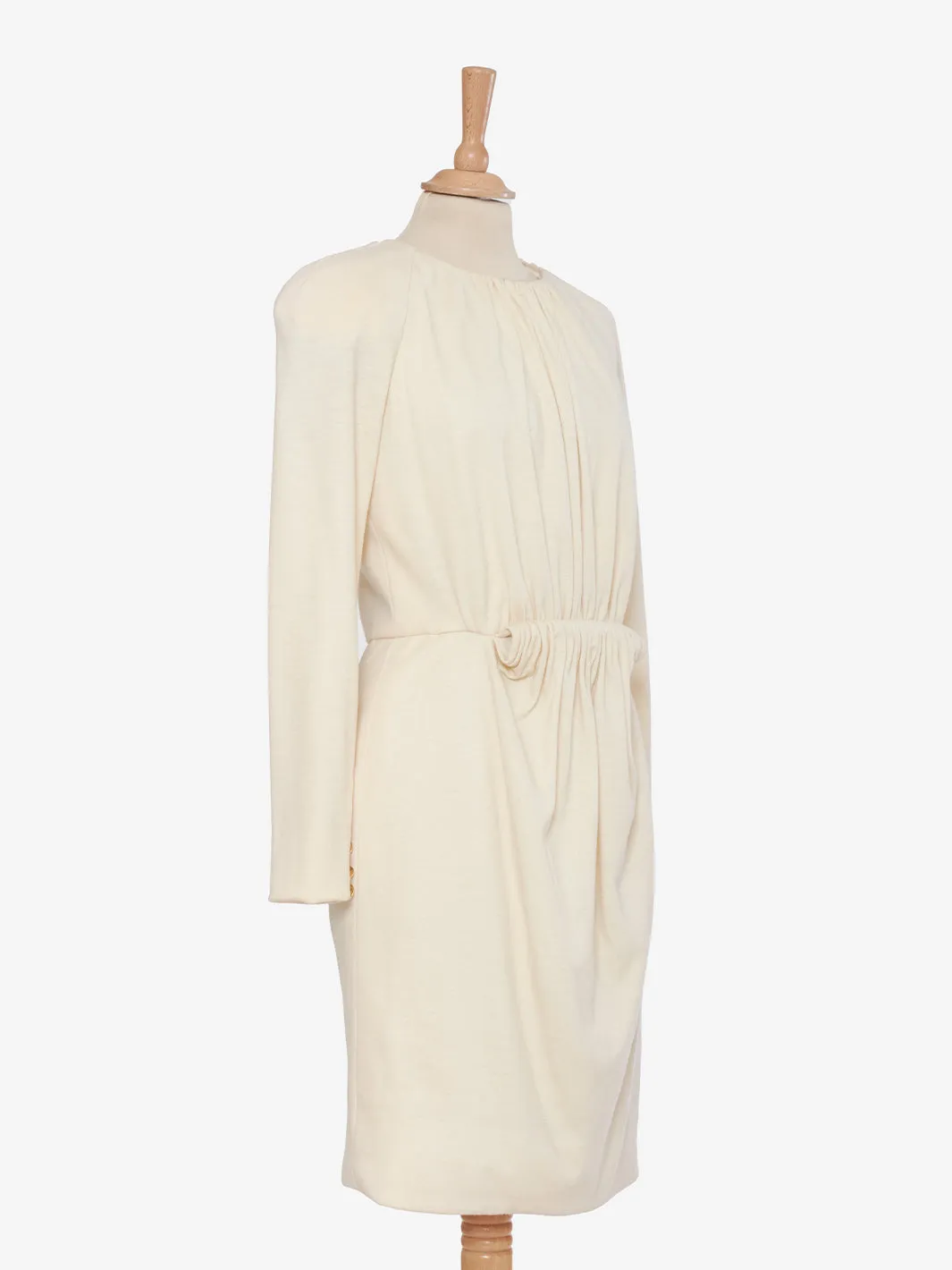 Vintage midi dress in white wool