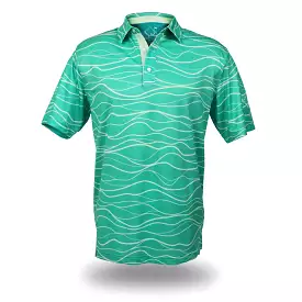 Wavy Seafoam - OGA Men's Polo - Seafoam Green