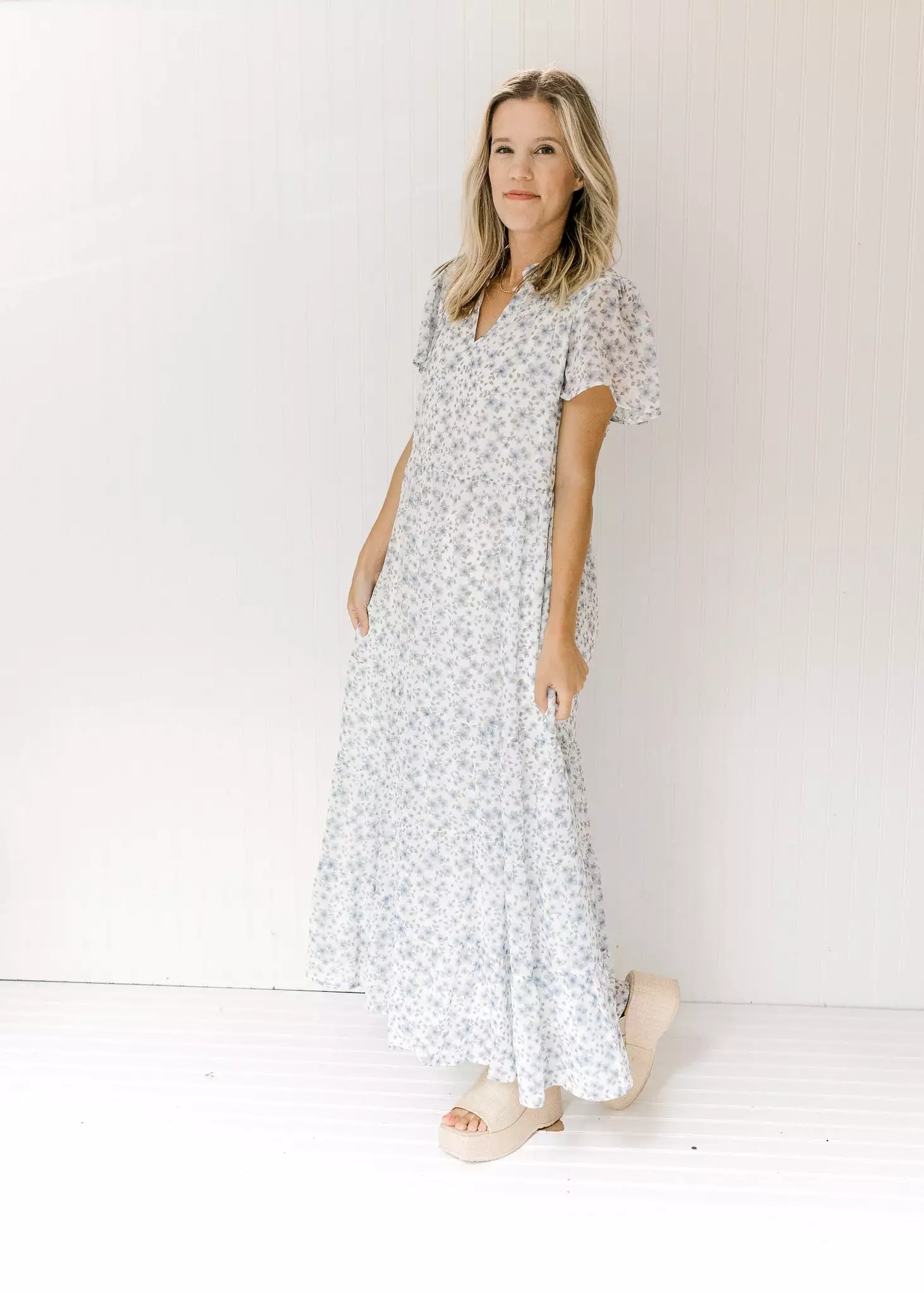 X Blue Shades Floral Maxi