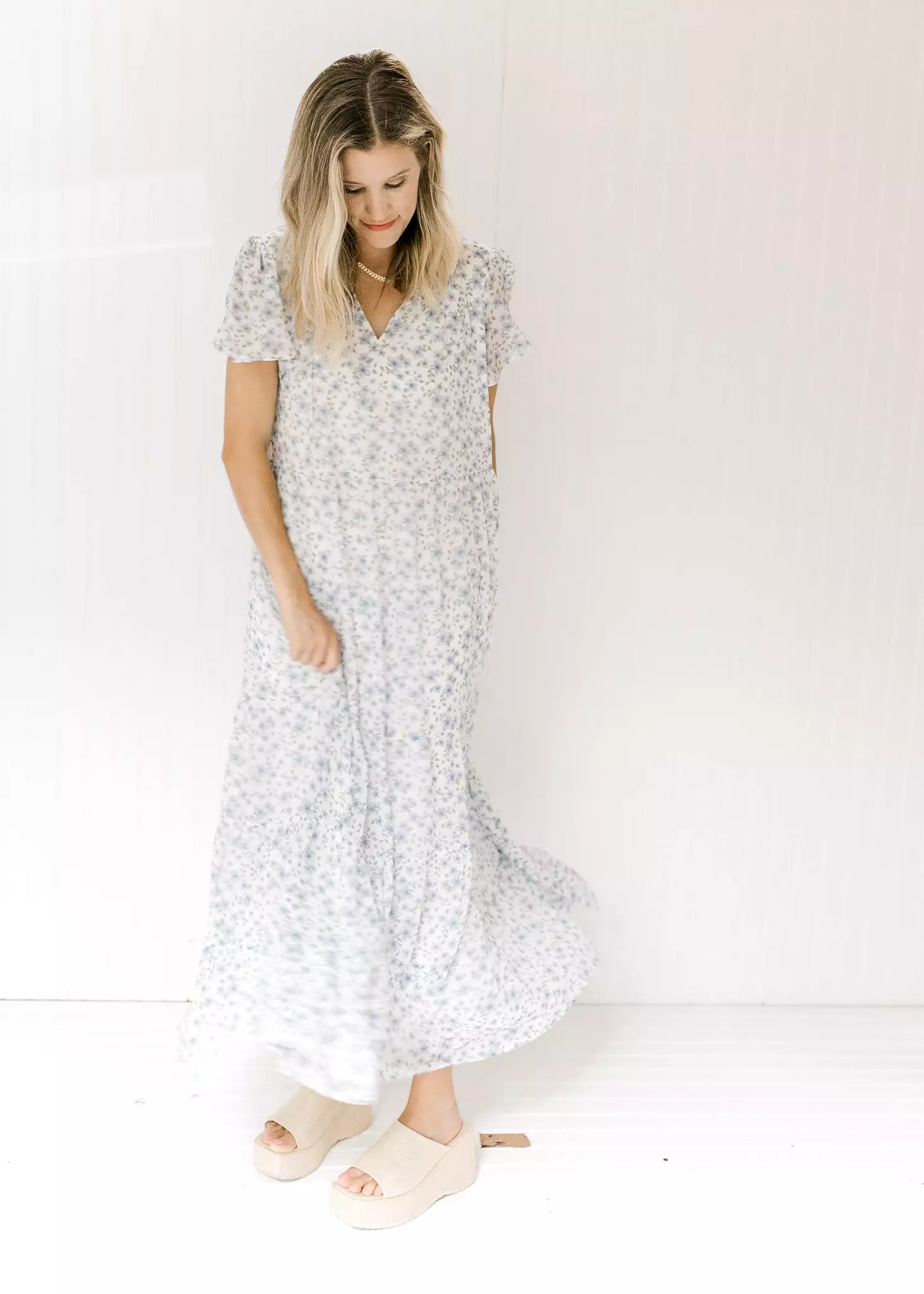 X Blue Shades Floral Maxi