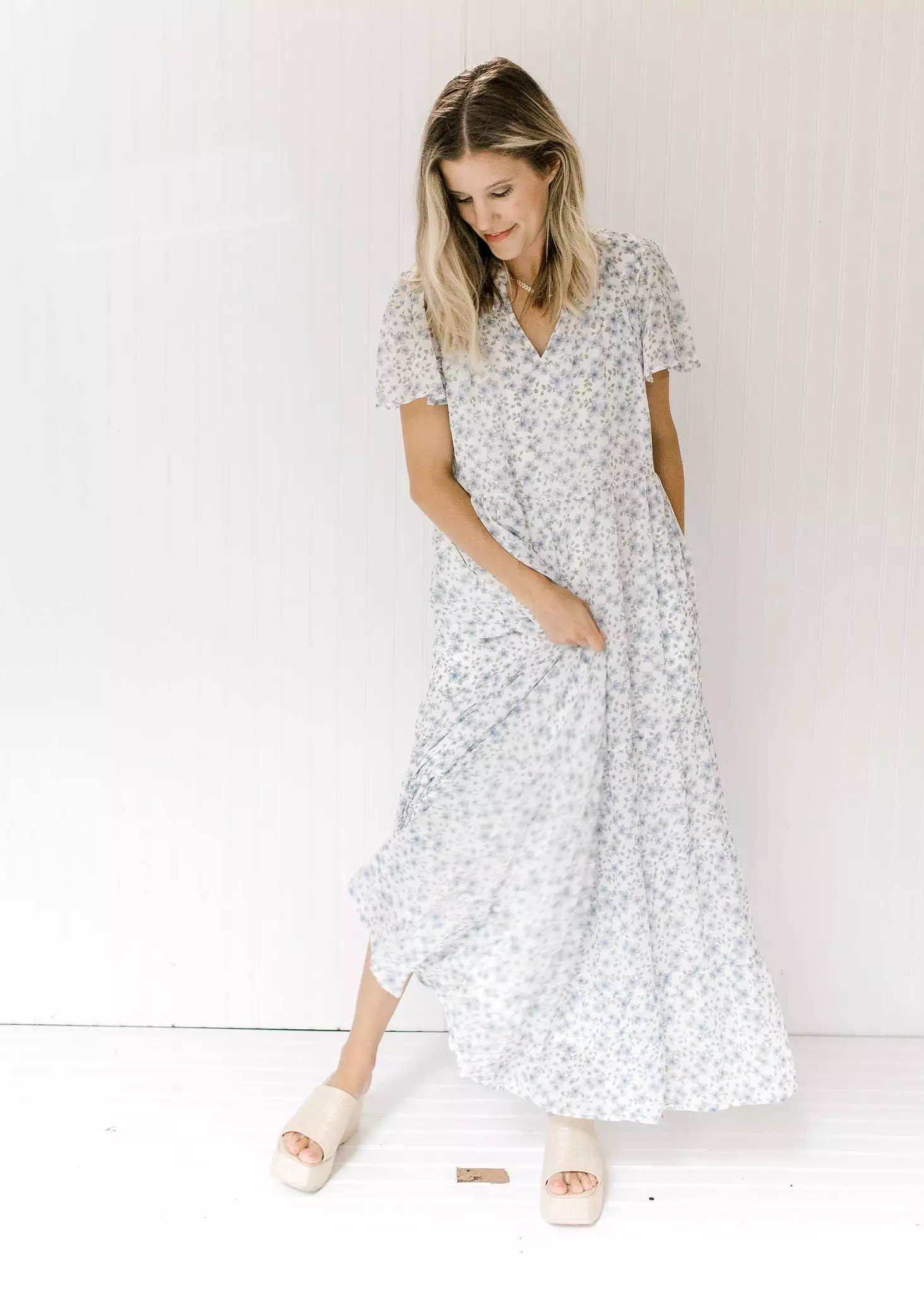 X Blue Shades Floral Maxi