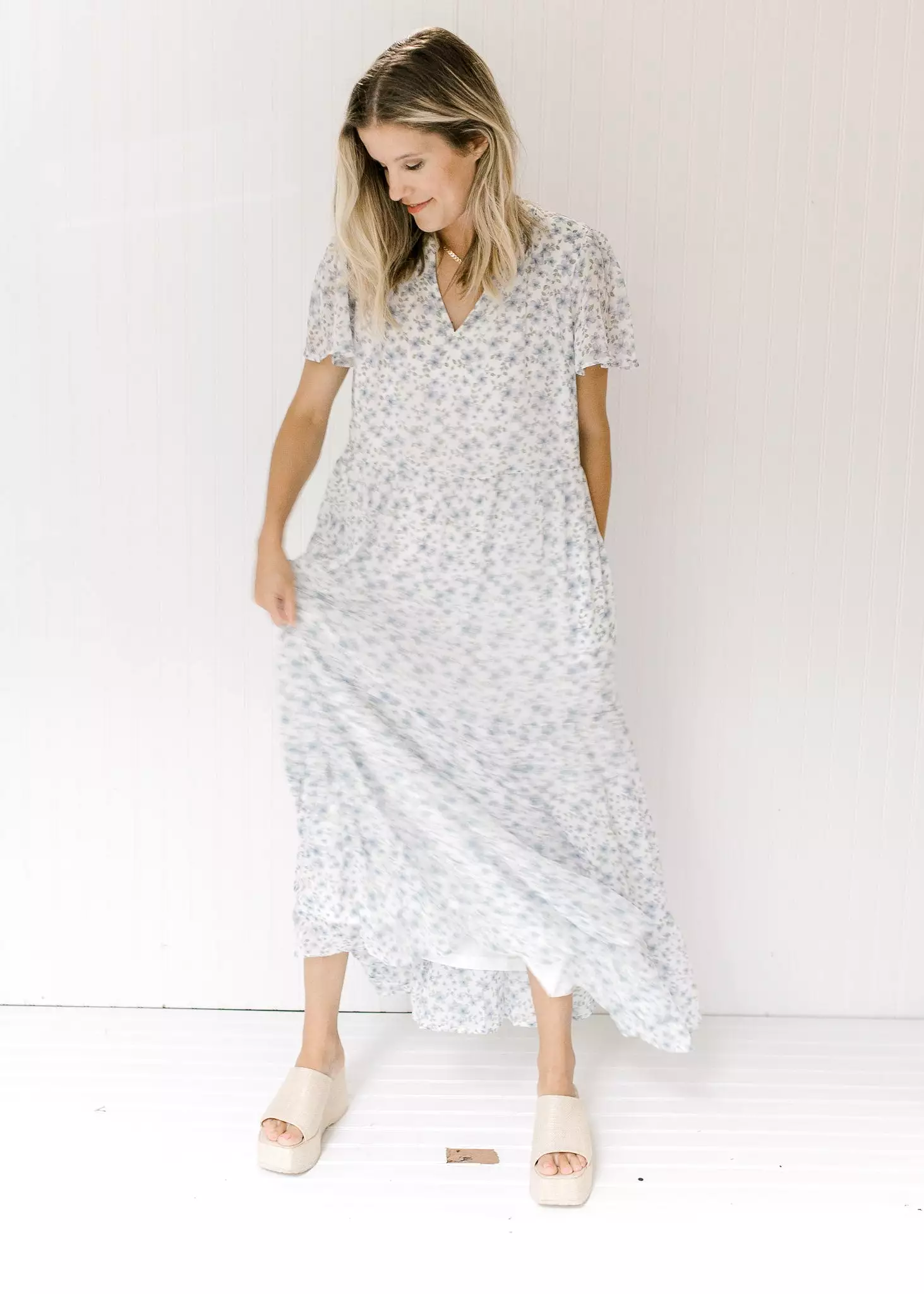 X Blue Shades Floral Maxi